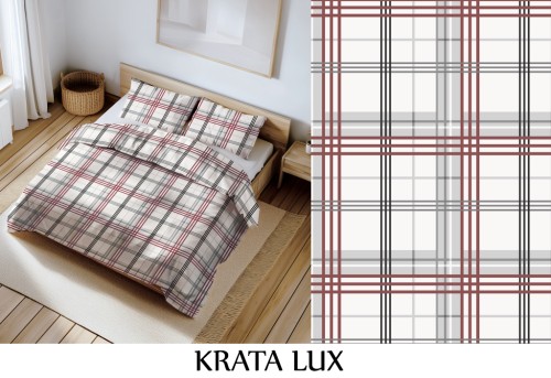 Pościel hotelowa 100% Bawełna Renforce Wykończenie Satynowe | KRATA LUX