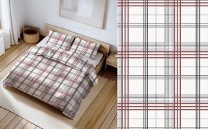 Pościel 100% BAWEŁNA Renforce | 160x200cm (poszwa) + 2x 70x80cm (poszewki) | Wykończenie satynowe | KRATA LUX