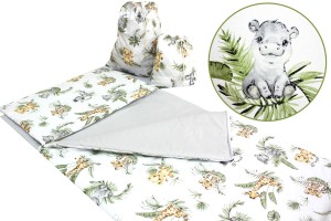 ŚPIWOREK DLA DZIECKA PRZEDSZKOLAKA 70x125 cm / 75x140 cm SAFARI + JASNY POPIEL