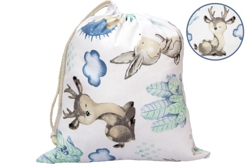 WOREK NA BUTY KAPCIE STRÓJ GIMNASTYCZNY 32x38cm DO SZKOŁY I PRZEDSZKOLA | JEŻ I SARNA
