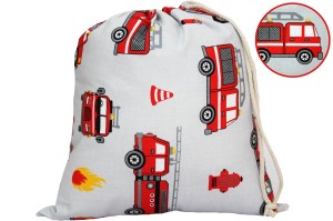 WOREK NA BUTY KAPCIE STRÓJ GIMNASTYCZNY 32x38cm DO SZKOŁY I PRZEDSZKOLA | WOZY STRAŻACKIE POPIEL