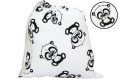 WOREK NA BUTY KAPCIE STRÓJ GIMNASTYCZNY 32x38cm DO SZKOŁY I PRZEDSZKOLA | PANDA OCZY SZARE