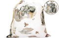 WOREK NA BUTY KAPCIE STRÓJ GIMNASTYCZNY 32x38cm DO SZKOŁY I PRZEDSZKOLA | SŁOŃ Z TĘCZĄ BEŻOWY