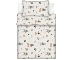 Pościel 100% BAWEŁNA Renforce DLA DZIECI | 90x120cm (poszwa) + 1x 40x60cm (poszewka) | Do łóżeczka | Wykończenie satynowe | LIS I KRÓLIK