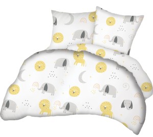 Pościel dla dzieci (do łóżeczka) 100% BAWEŁNA 140x200cm (+ poszewka 70x80cm) | ZOO ŻÓŁTE
