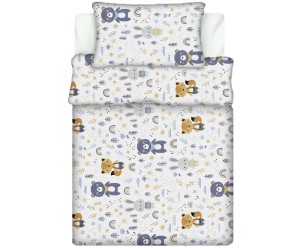 Pościel 100% BAWEŁNA Renforce DLA DZIECI | 90x120cm (poszwa) + 1x 40x60cm (poszewka) | Do łóżeczka | Wykończenie satynowe | KUMPLE Z LASU