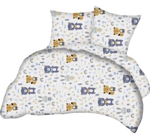Pościel dla dzieci (do łóżeczka) 100% BAWEŁNA 140x200cm (+ poszewka 70x80cm) | KUMPLE Z LASU