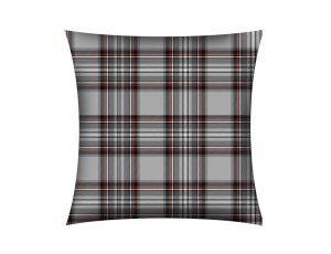 POSZEWKA NA PODUSZKĘ JASIEK 40x40cm 100% BAWEŁNA Renforce | Wykończenie satynowe | KRATA SZKOCKA POPIEL)