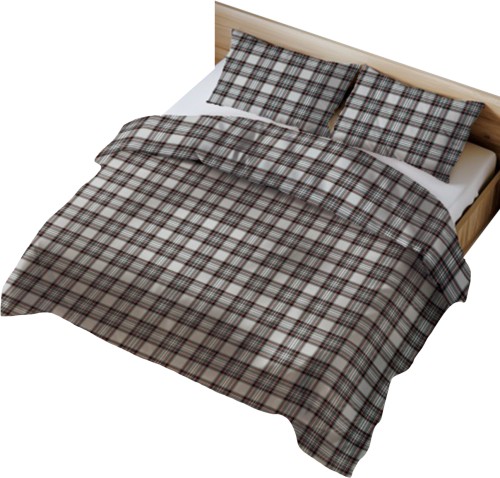 Pościel 100% BAWEŁNA Renforce | 140x200cm (poszwa) + 1x 70x80cm (poszewka) | Wykończenie satynowe | KRATA SZKOCKA POPIEL .jpg