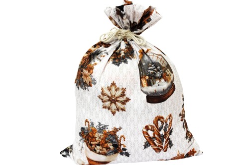 Worek na prezenty ŚWIĄTECZNE MIKOŁAJA TORBA PREZENTOWA | Retro święta popiel