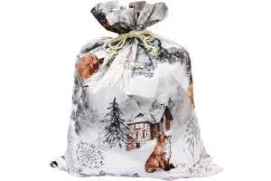 Worek na prezenty ŚWIĄTECZNE MIKOŁAJA TORBA PREZENTOWA | Zima szara