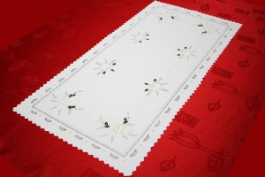 BIEŻNIK ŚWIĄTECZNY NA STÓŁ I ŁAWĘ 50x100cm BOŻE NARODZENIE DZWONEK PROSTOKĄT