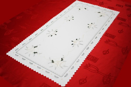 BIEŻNIK ŚWIĄTECZNY NA STÓŁ I ŁAWĘ 50x100cm BOŻE NARODZENIE DZWONEK PROSTOKĄT