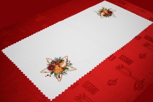 BIEŻNIK ŚWIĄTECZNY NA STÓŁ I ŁAWĘ 50x100cm BOŻE NARODZENIE SŁOMKA PROSTOKĄT