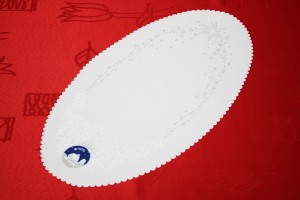 Serwetka świąteczna z nadrukiem Boże Narodzenie 25x45cm OWALIK GRANATOWA FINLANDIA