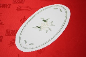 Serwetka świąteczna z nadrukiem Boże Narodzenie 25x45cm OWALIK DZWONEK POJEDYŃCZY