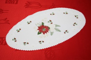 Serwetka świąteczna z nadrukiem Boże Narodzenie 25x45cm OWALIK GWIAZDA BETLEJEMSKA