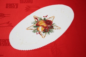 Serwetka świąteczna z nadrukiem Boże Narodzenie 25x45cm OWALIK SŁOMKA