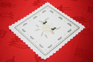 Serwetka świąteczna z nadrukiem Boże Narodzenie 30x30cm KWADRAT DZWONEK