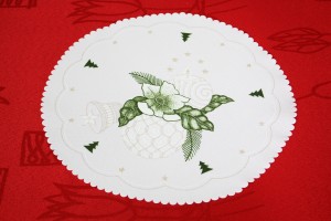 Serwetka świąteczna z nadrukiem Boże Narodzenie Fi:30cm KOŁO BOMBKA