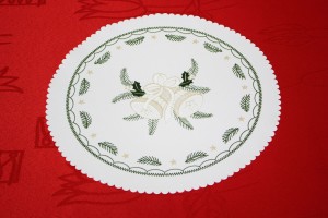 Serwetka świąteczna z nadrukiem Boże Narodzenie Fi:30cm KOŁO DZWONEK