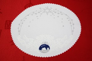 Serwetka świąteczna z nadrukiem Boże Narodzenie Fi:30cm KOŁO GRANATOWA FINLANDIA