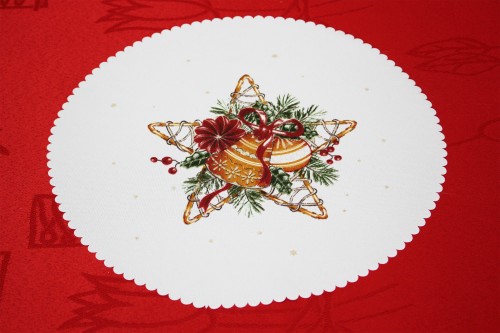Serwetka świąteczna z nadrukiem Boże Narodzenie Fi:30cm KOŁO SŁOMKA