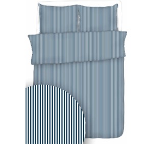 Pościel 100% BAWEŁNA KORA | 160x200cm (poszwa) + 2x 70x80cm (poszewki) | PASKI 4 MM