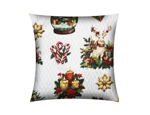 POSZEWKA NA PODUSZKĘ JASIEK 40x40cm 100% BAWEŁNA Renforce | Wykończenie satynowe | RETRO ŚWIETA ZIELONE