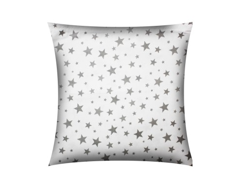 POSZEWKA NA PODUSZKĘ JASIEK 40x40cm 100% BAWEŁNA Renforce | Wykończenie satynowe | GWIAZDKI SZARE NA BIAŁYM.jpg