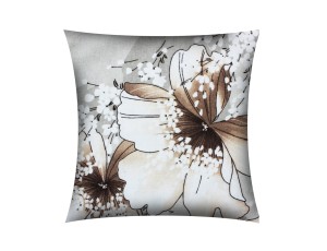 POSZEWKA NA PODUSZKĘ JASIEK 40x40cm 100% BAWEŁNA FLANELA | BEŻOWE DUŻE KWIATY