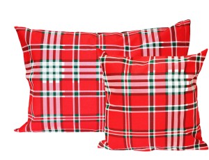 POSZEWKA ŚWIĄTECZNA NA PODUSZKĘ JASIEK 30x50cm 40x40cm 40x60cm 45x45cm 50x50cm 100% BAWEŁNA RENFORCE WYKOŃCZENIE SATYNOWE | KRATA CZERWONA 