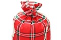 Worek na prezenty ŚWIĄTECZNE MIKOŁAJA TORBA PREZENTOWA | Krata czerwona