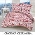 Pościel 100% BAWEŁNA Renforce | 160x200cm (poszwa) + 2x 70x80cm (poszewki) | Wykończenie satynowe | CZERWONA CHOINKA .jpg