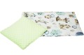 ŚPIWOREK DLA DZIECKA PRZEDSZKOLAKA 70x125 cm / 75x140 cm MINKY SELEDYN + JEŻ I SARNA
