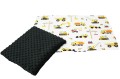 ŚPIWOREK DLA DZIECKA PRZEDSZKOLAKA 70x125 cm / 75x140 cm MINKY CZARNE + KOPARKI