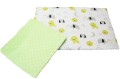 ŚPIWOREK DLA DZIECKA PRZEDSZKOLAKA 70x125 cm / 75x140 cm MINKY SELEDYN + ZOO ŻÓŁTE