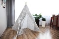 Namiot dla dzieci TIPI WIGWAM L2 - BIAŁE GWIAZDKI + SZARY