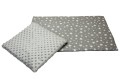ŚPIWOREK DLA DZIECKA PRZEDSZKOLAKA 70x125 cm / 75x140 cm MINKY POPIEL + GWIAZDKI NA SZARYM