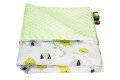 Kocyk dla dzieci i niemowląt MINKY 80x100 / 100X135 ZOO ŻÓŁTE - MINKY ZIELONY