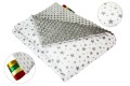 Kocyk dla dzieci i niemowląt MINKY 80x100 / 100X135 GWIAZDKI SZARE NA BIAŁYM - MINKY POPIEL