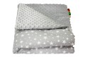 Kocyk dla dzieci i niemowląt MINKY 80x100 / 100X135 GWIAZDKI NA SZARYM - MINKY POPIEL