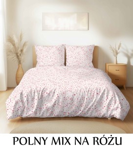 Pościel hotelowa 100% Bawełna Renforce Wykończenie Satynowe | POLNY MIX NA RÓŻU