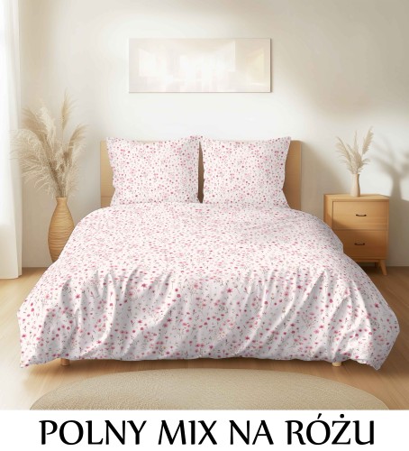 Pościel hotelowa 100% Bawełna Renforce Wykończenie Satynowe | POLNY MIX NA RÓŻU.jpg