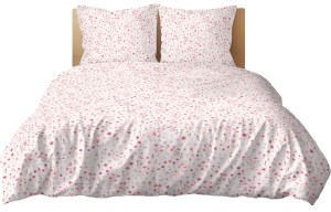 Pościel 100% BAWEŁNA Renforce | 160x200cm (poszwa) + 2x 70x80cm (poszewki) | Wykończenie satynowe | POLNY MIX NA RÓŻU