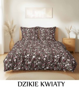 Pościel hotelowa 100% Bawełna Renforce Wykończenie Satynowe | DZIKIE KWIATY