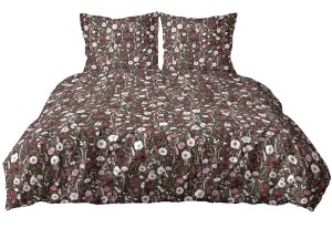 Pościel 100% BAWEŁNA Renforce | 160x200cm (poszwa) + 2x 70x80cm (poszewki) | Wykończenie satynowe | DZIKIE KWIATY