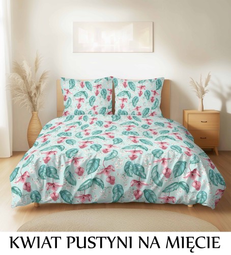 Pościel hotelowa 100% Bawełna Renforce Wykończenie Satynowe | KWIAT PUSTYNI NA MIĘCIE.jpg