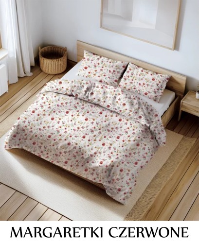 Pościel hotelowa 100% Bawełna Renforce Wykończenie Satynowe | MARGARETKI CZERWONE.jpg