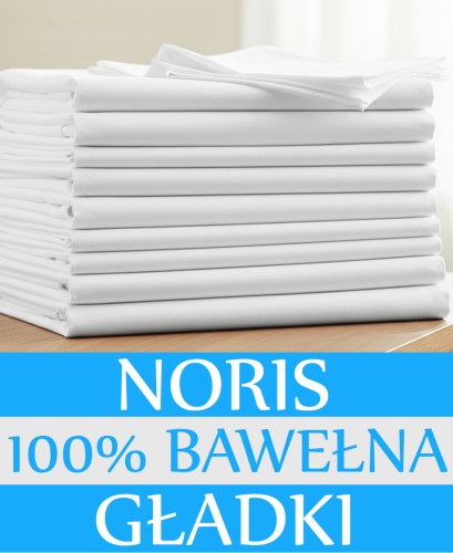 PRZEŚCIERADŁO HOTELOWE BIAŁE BEZ GUMKI NORIS 100% BAWEŁNA
